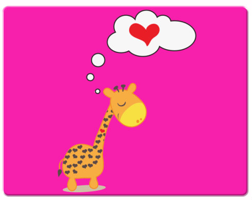 Zamilovaná žirafa Podložka pod myš - Bílá