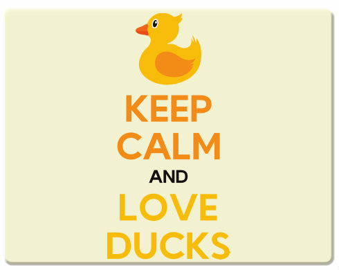 Keep calm and love ducks Podložka pod myš - Bílá
