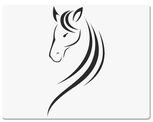 Znak koně Podložka pod myš - Bílá