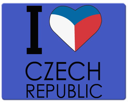 I love Czech republic Podložka pod myš - Bílá