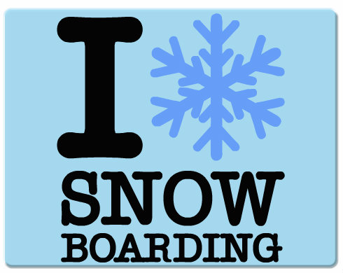 I love snowboarding Podložka pod myš - Bílá