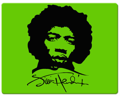 Jimi Hendrix Podložka pod myš - Bílá