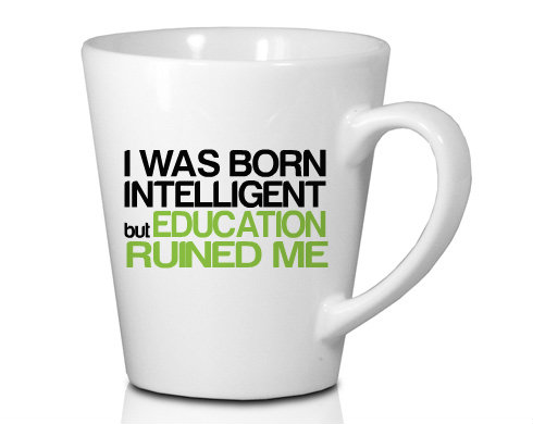 I was born intelligent Hrnek Latte 325ml - Bílá
