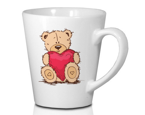 Medvídek srdce Hrnek Latte 325ml - Bílá