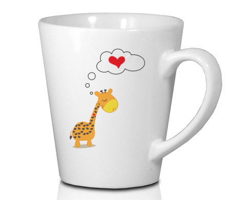 Zamilovaná žirafa Hrnek Latte 325ml - Bílá