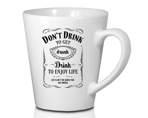Drink to Enjoy Life Hrnek Latte 325ml - Bílá