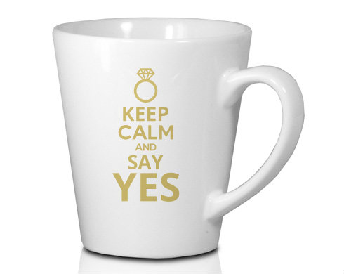 Keep calm and say YES Hrnek Latte 325ml - Bílá