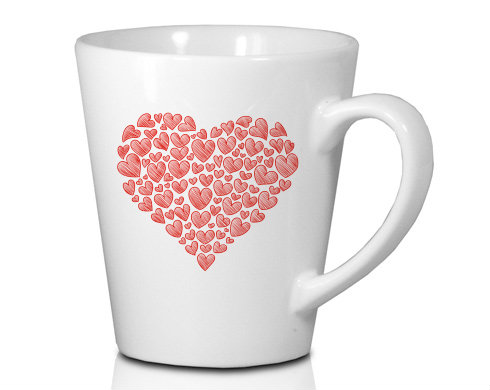 Zamilované srdce Hrnek Latte 325ml - Bílá
