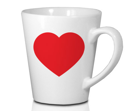 Jednoduché srdce Hrnek Latte 325ml - Bílá