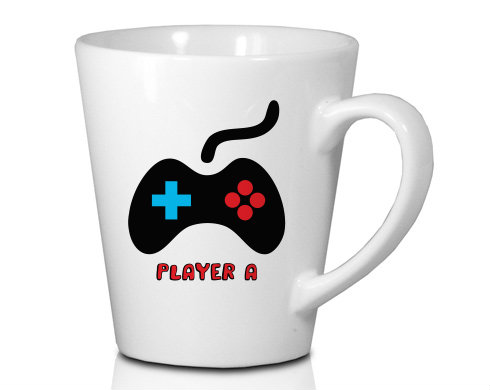Player a Hrnek Latte 325ml - Bílá