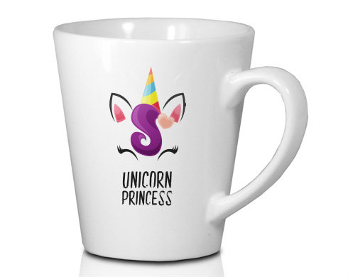 Unicorn princess Hrnek Latte 325ml - Bílá