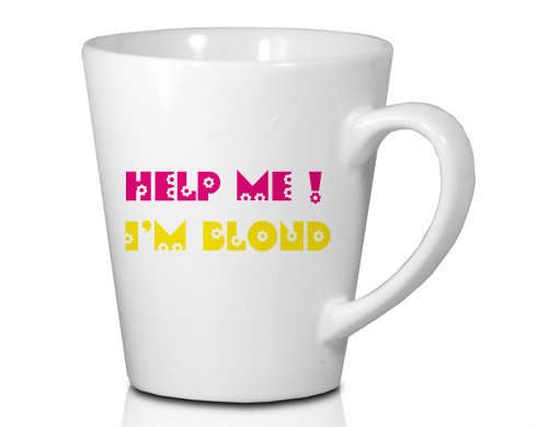 Help me! I`m Blond Hrnek Latte 325ml - Bílá