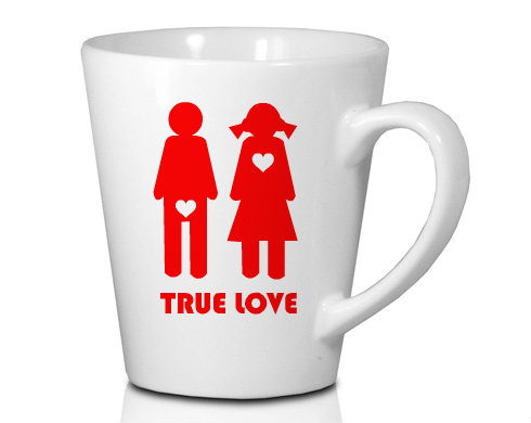 True Love Hrnek Latte 325ml - Bílá
