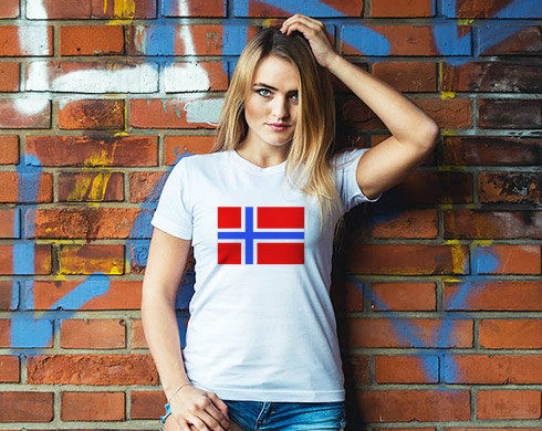 Norsko Dámské tričko Classic - Bílá