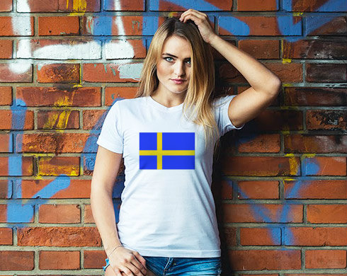 Švédsko Dámské tričko Classic - Bílá