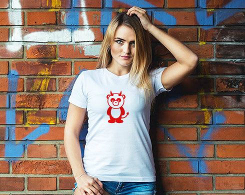 Panda čertík Dámské tričko Classic - Bílá