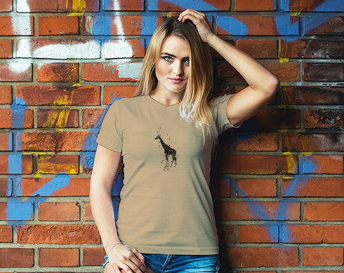 Žirafa Dámské tričko Classic - Bílá