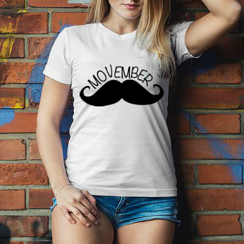 Movember Moustache Dámské tričko Classic - Bílá