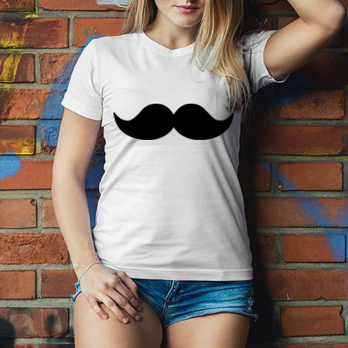 moustache Dámské tričko Classic - Bílá