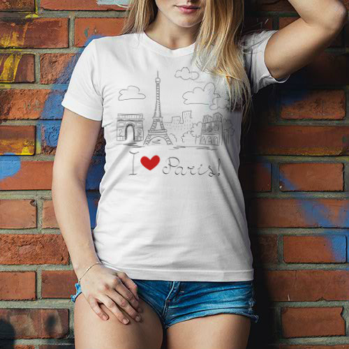 I Love Paris Dámské tričko Classic - Bílá