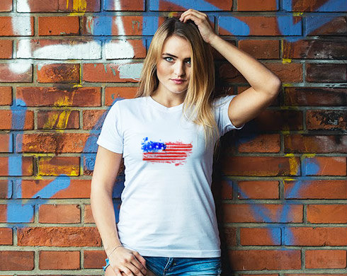 USA water flag Dámské tričko Classic - Bílá