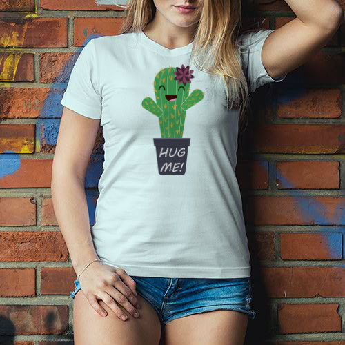 Kaktus Dámské tričko Classic - Bílá