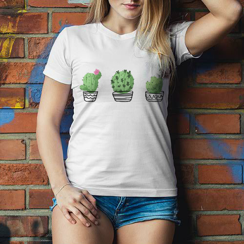 Kaktusy Dámské tričko Classic - Bílá
