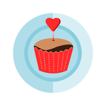 Valentýnský muffin