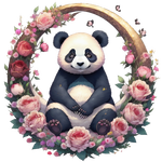 Panda na růžích