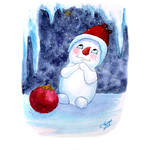 ’Sněhulák z červenou koulí’