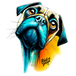 Barevný portrét mopse – moderní 