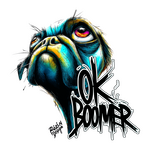 OK Boomer – vtipný mops (typogra