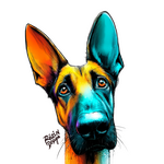 Německý ovčák – barevný portrét 