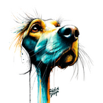 Zlatý retrívr – barevný portrét 