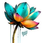 Lotosový květ – moderní barevná 