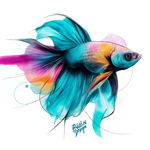 Betta Fish – elegantní akvarelov