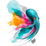 Neonová chobotnice – barevná mod