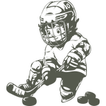 Malý hokejista při tréninku