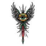 Ochranné oko s krídlami: Tattoo 