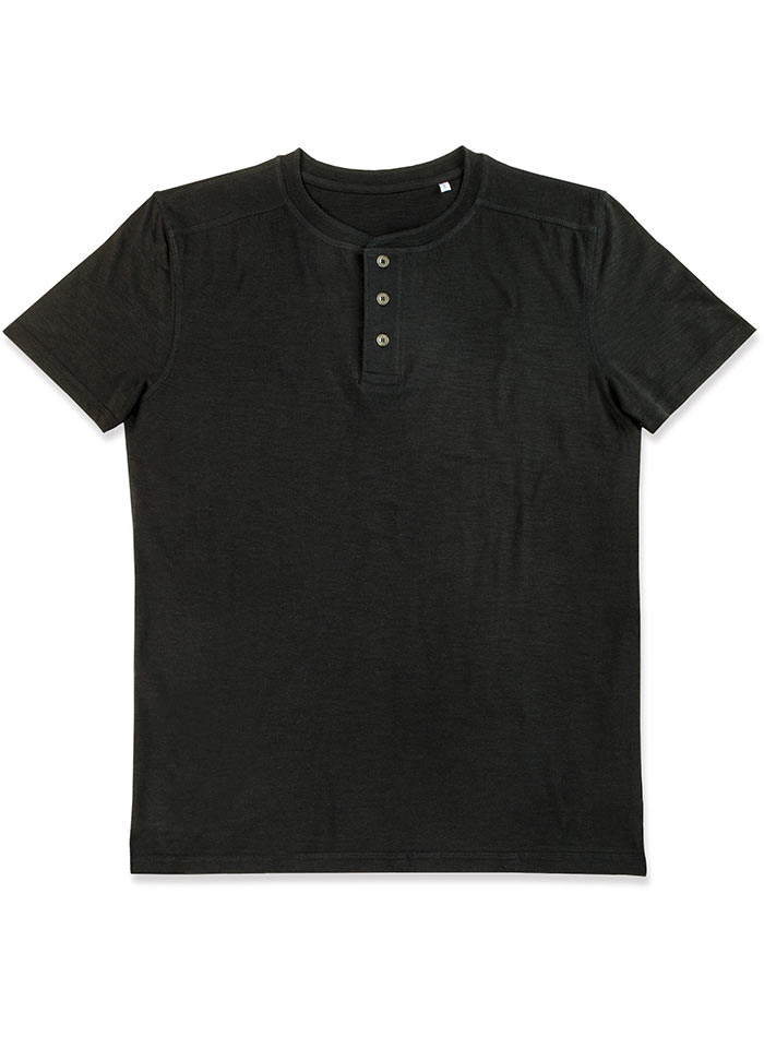 Pánské tričko Henley - Opálová XL