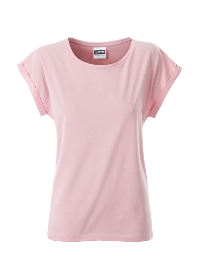 Dámské ležérní tričko Organic - Bledě růžová M