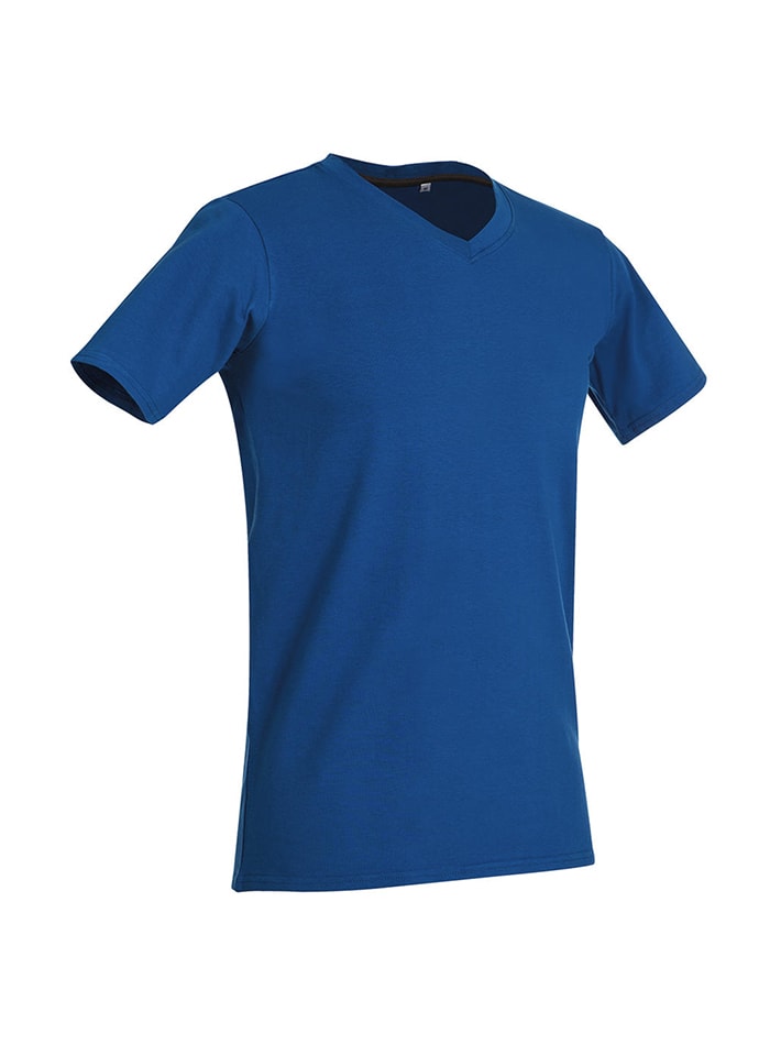 Pánské tričko Clive V-výstřih - Kobaltově modrá L