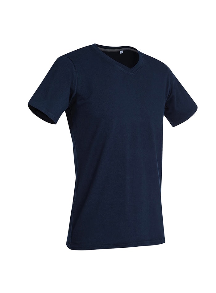 Pánské tričko Clive V-výstřih - Temně modrá L