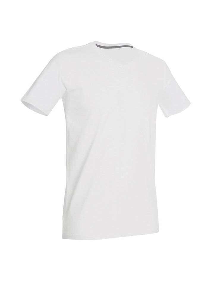 Pánské tričko Clive V-výstřih - Bílá M