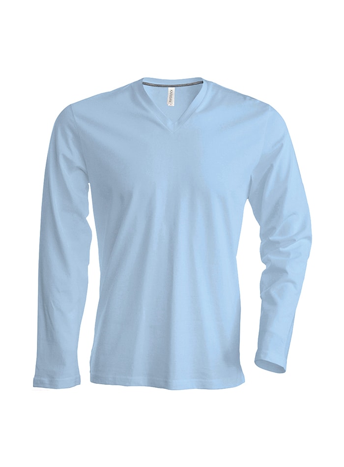 Pánské tričko Kariban dlouhý rukáv - Blankytně modrá L