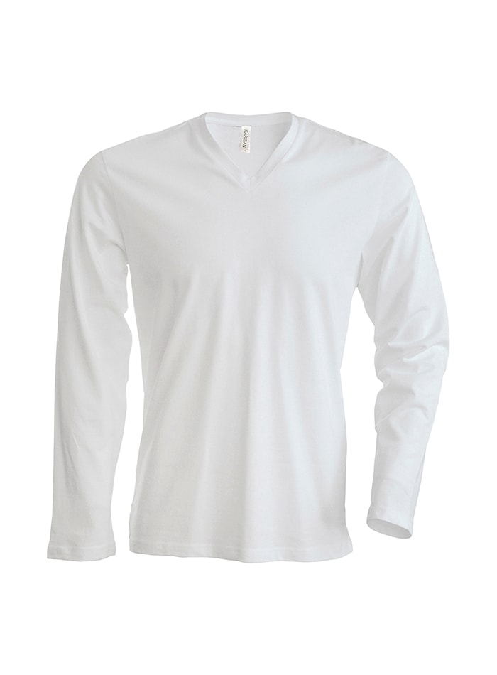 Pánské tričko Kariban dlouhý rukáv - Bílá S