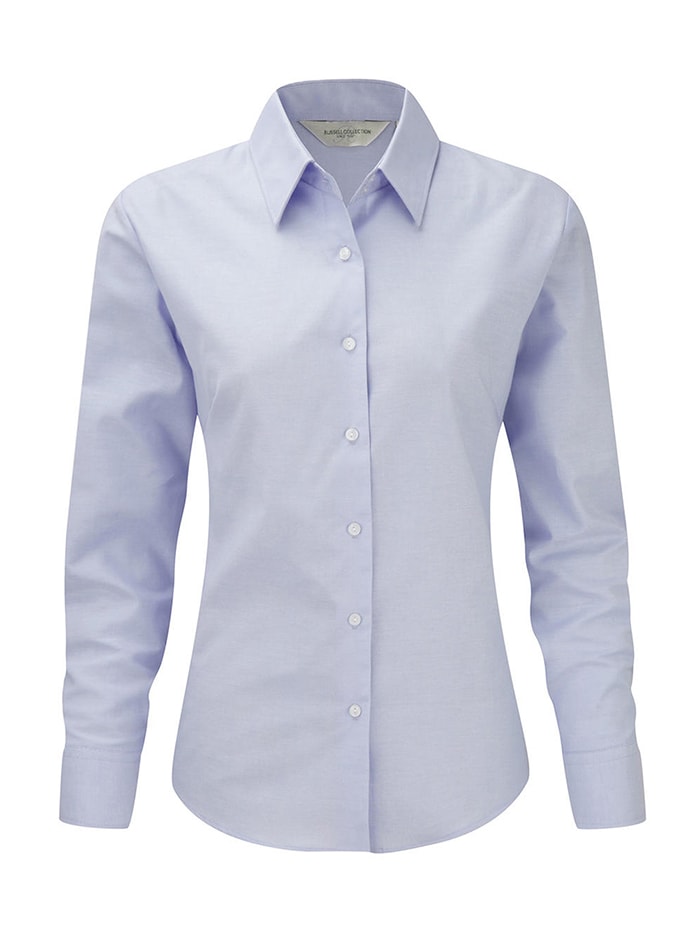 Dámská košile Oxford s dlouhým rukávem - Blankytně modrá 4XL