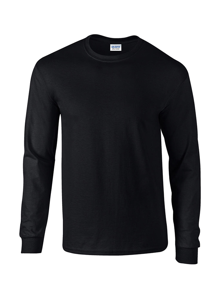 Pánské tričko s dlouhým rukávem Gildan Ultra - Černá 5XL