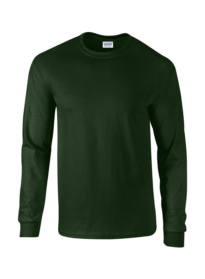Pánské tričko s dlouhým rukávem Gildan Ultra - lesní zelená L