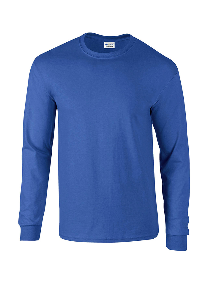 Pánské tričko s dlouhým rukávem Gildan Ultra - Královská modrá 5XL